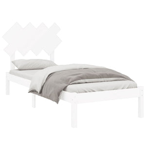 vidaXL Solid Wood Bed White 90x190 cm
