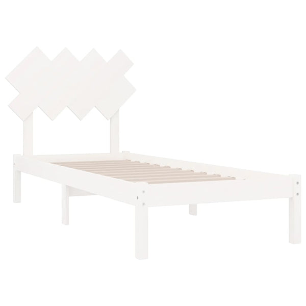 vidaXL Solid Wood Bed White 90x190 cm