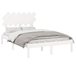 vidaXL Solid Wood Bed White 120x190 cm