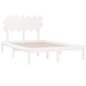 vidaXL Solid Wood Bed White 120x190 cm