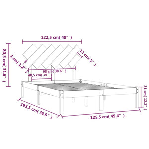 vidaXL Solid Wood Bed White 120x190 cm