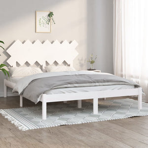 vidaXL Solid Wood Bed White 140x190 cm
