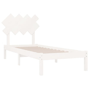 vidaXL Solid Wood Bed White 90x200 cm