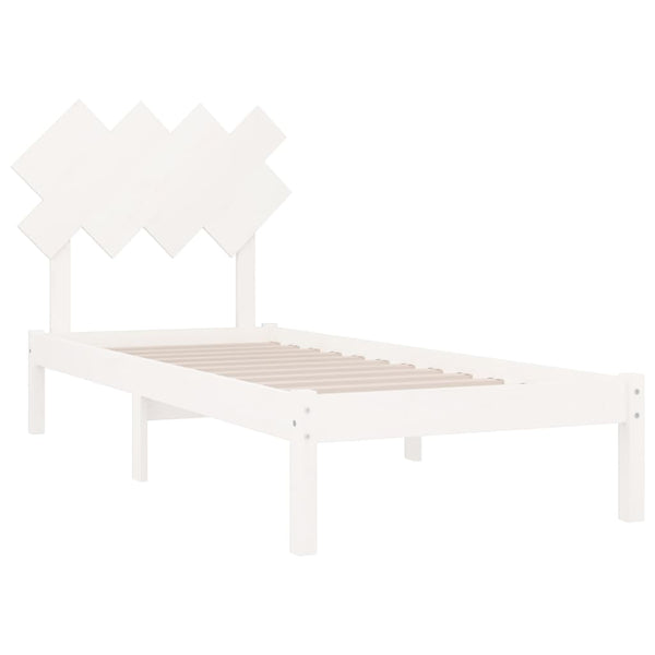 vidaXL Solid Wood Bed White 90x200 cm