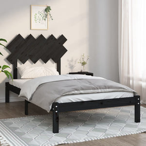 vidaXL Solid Wood Bed Black 100x200 cm