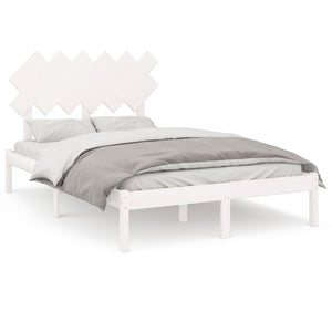 vidaXL Solid Pine Bed White 120x200 cm