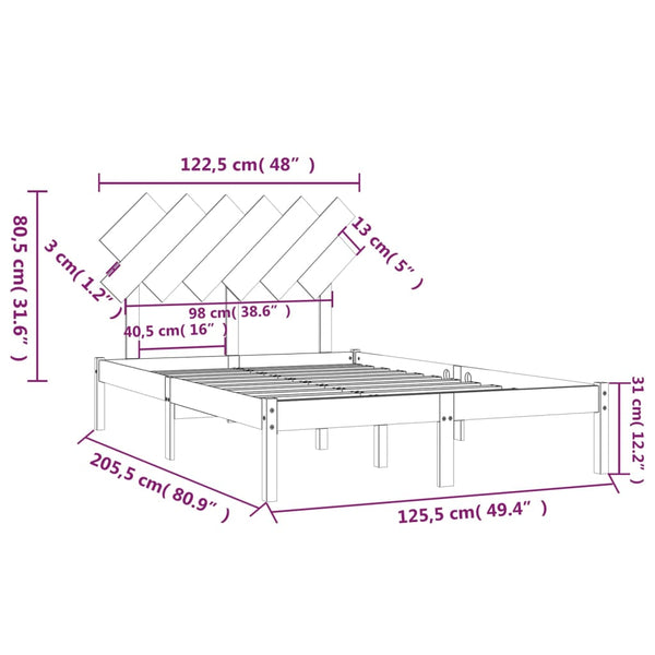 vidaXL Solid Pine Bed White 120x200 cm