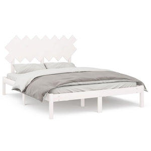 vidaXL Solid Wood Bed White 140x200 cm
