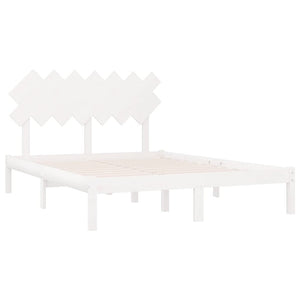 vidaXL Solid Wood Bed White 140x200 cm