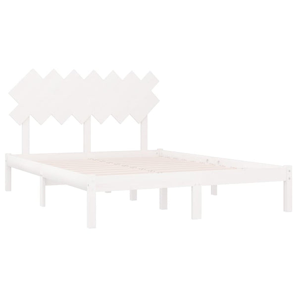 vidaXL Solid Wood Bed White 150x200 cm