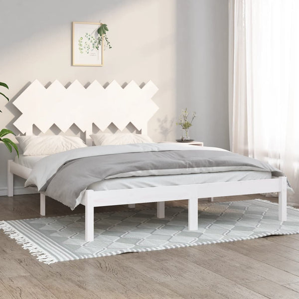 vidaXL Solid Wood Bed White 150x200 cm