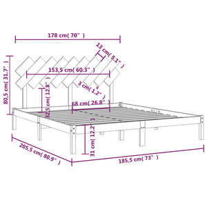 vidaXL Solid Wood Bed 180x200 cm