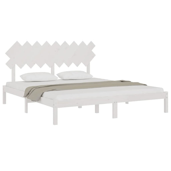 vidaXL Solid Wood Bed White 180x200 cm