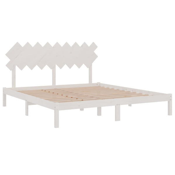 vidaXL Solid Wood Bed White 180x200 cm