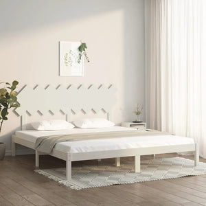 vidaXL Solid Wood Bed White 180x200 cm