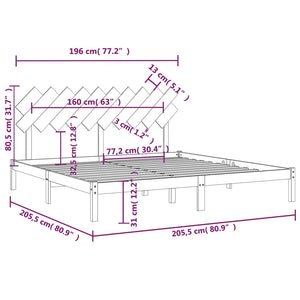 vidaXL Solid Wood Bed 200x200 cm