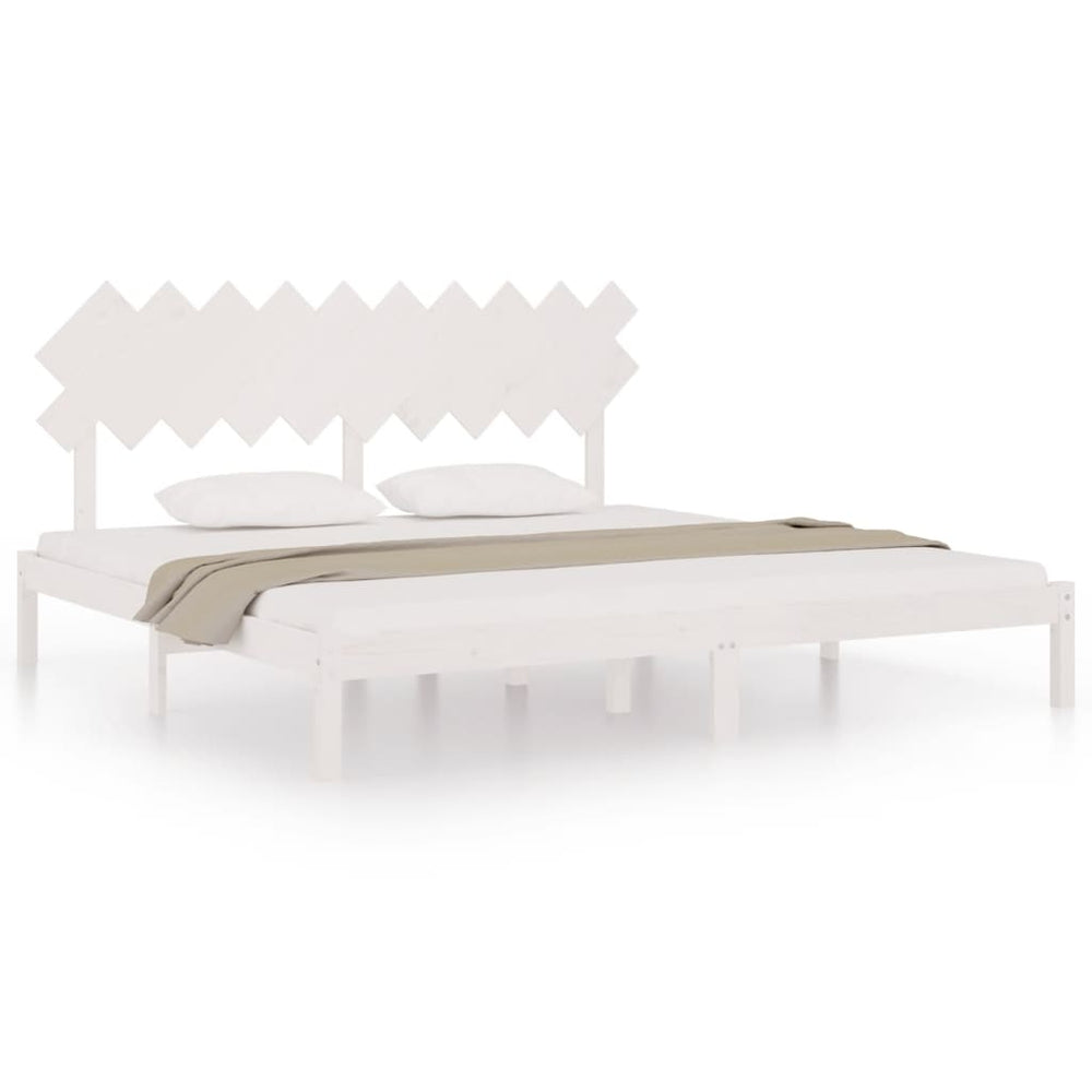 vidaXL Solid Wood Bed White 200x200 cm