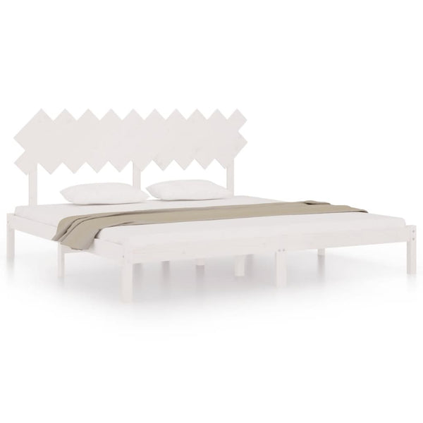 vidaXL Solid Wood Bed White 200x200 cm