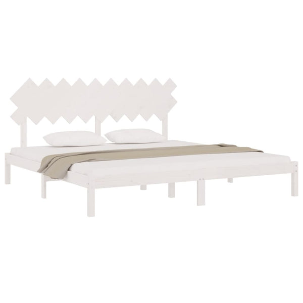 vidaXL Solid Wood Bed White 200x200 cm