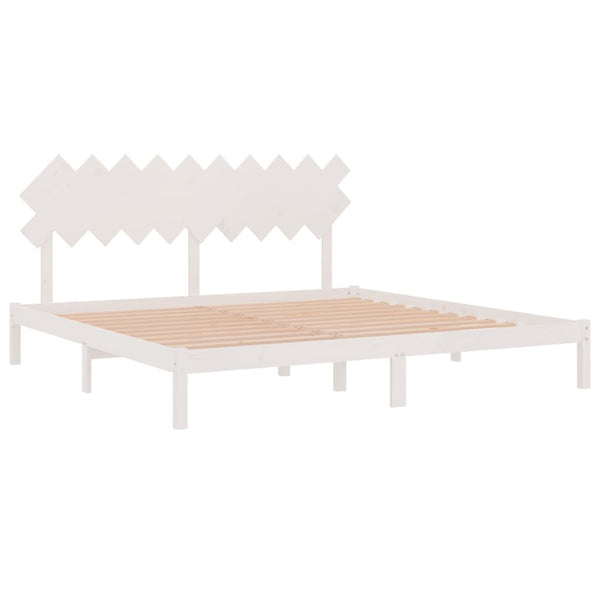 vidaXL Solid Wood Bed White 200x200 cm