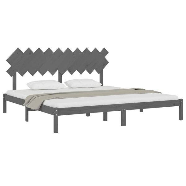 vidaXL Solid Wood Bed Grey 200x200 cm