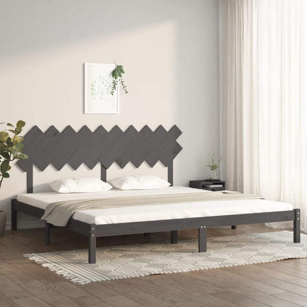 vidaXL Solid Wood Bed Grey 200x200 cm
