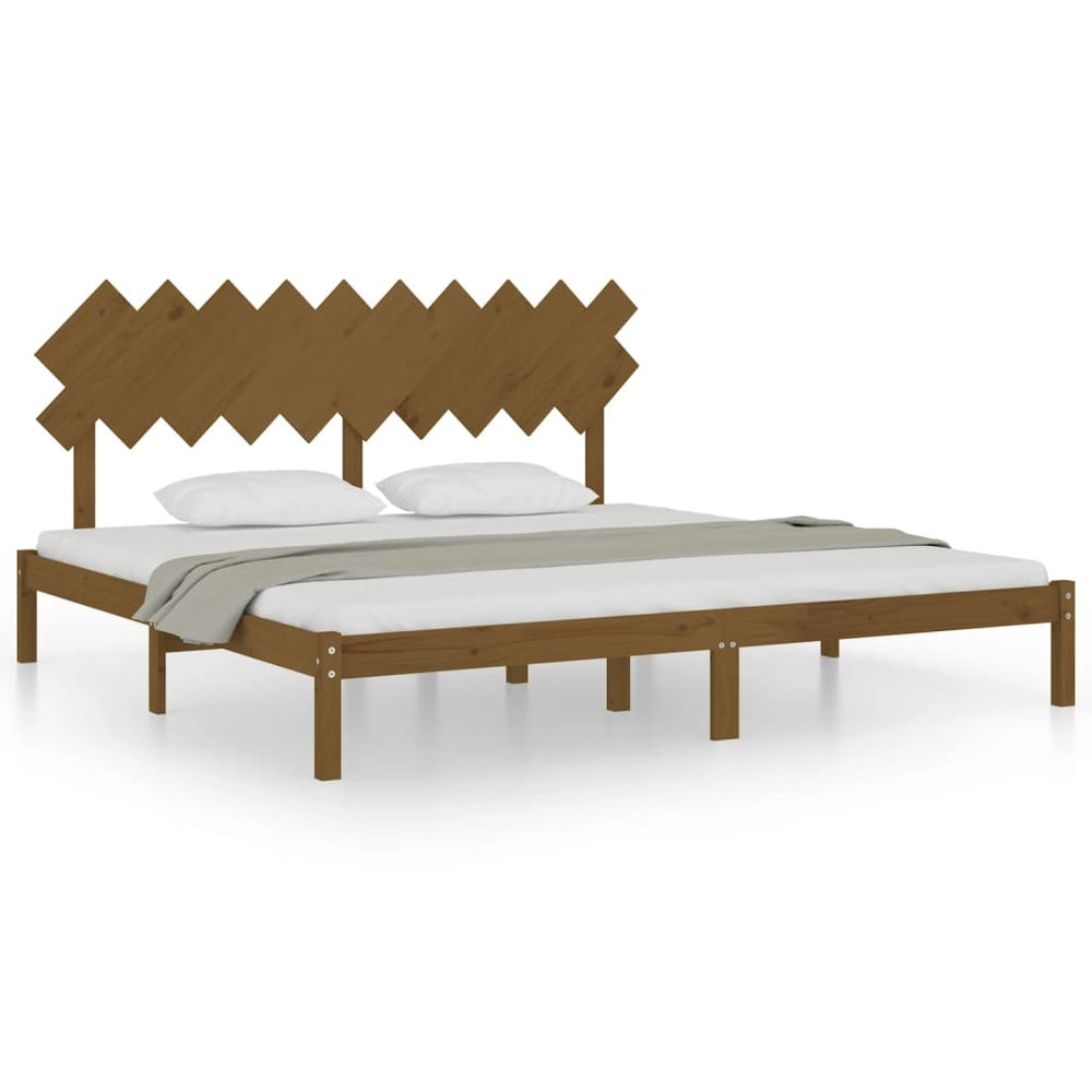vidaXL Solid Wood Bed Honey Brown 200x200 cm