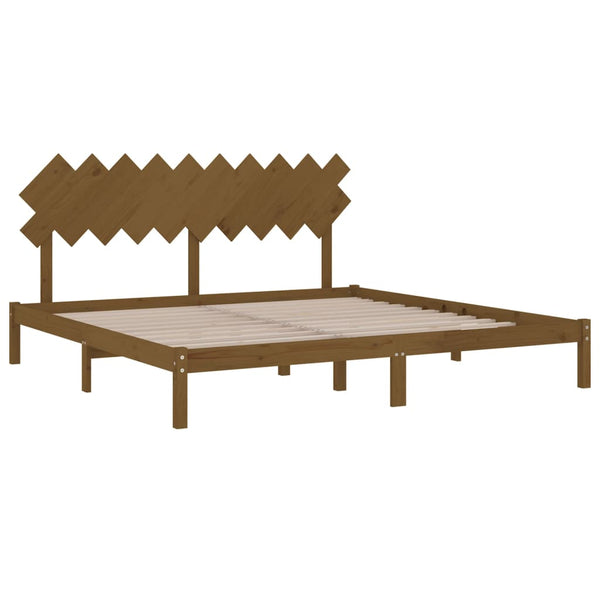 vidaXL Solid Wood Bed Honey Brown 200x200 cm