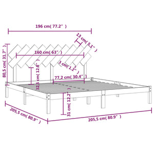 vidaXL Solid Wood Bed Honey Brown 200x200 cm
