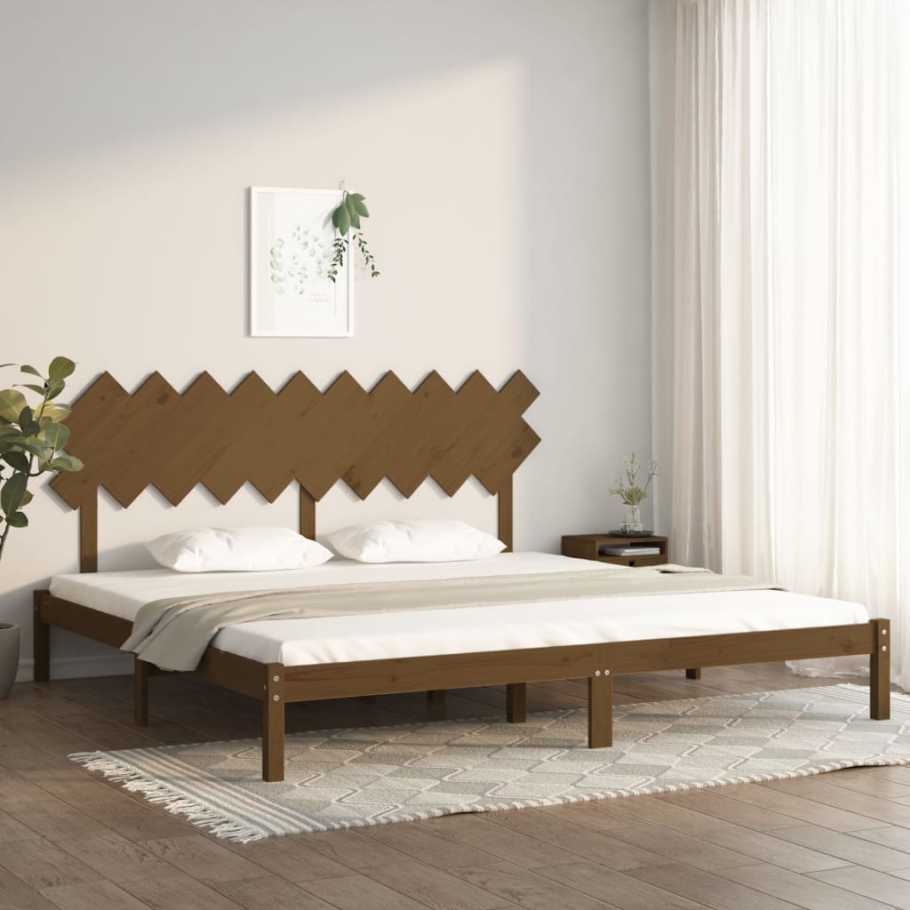 vidaXL Solid Wood Bed Honey Brown 200x200 cm
