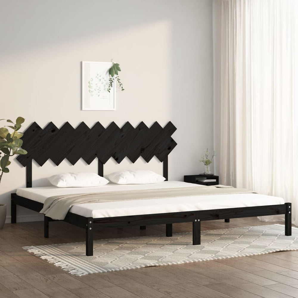 vidaXL Solid Wood Bed Black 200x200 cm