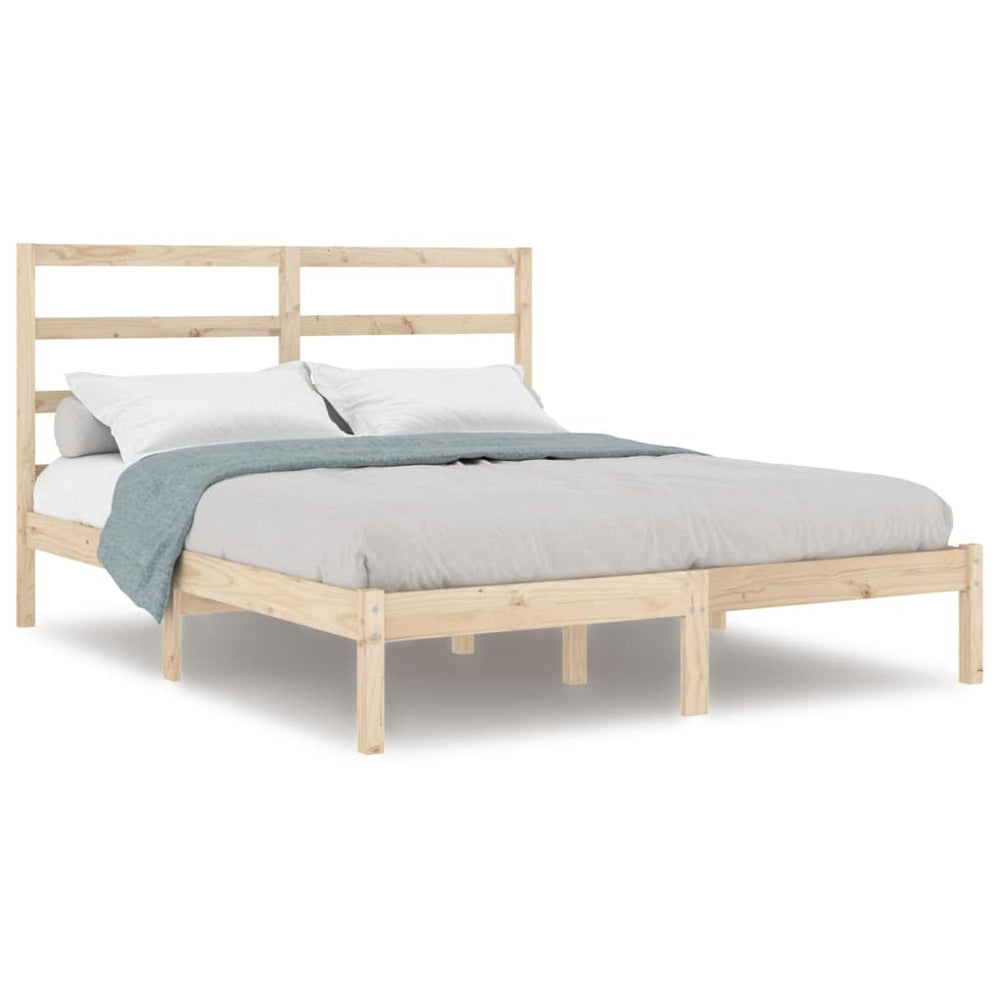 vidaXL Solid Wood Bed 135x190 cm