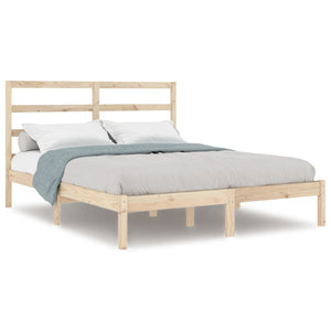 vidaXL Solid Wood Bed 135x190 cm