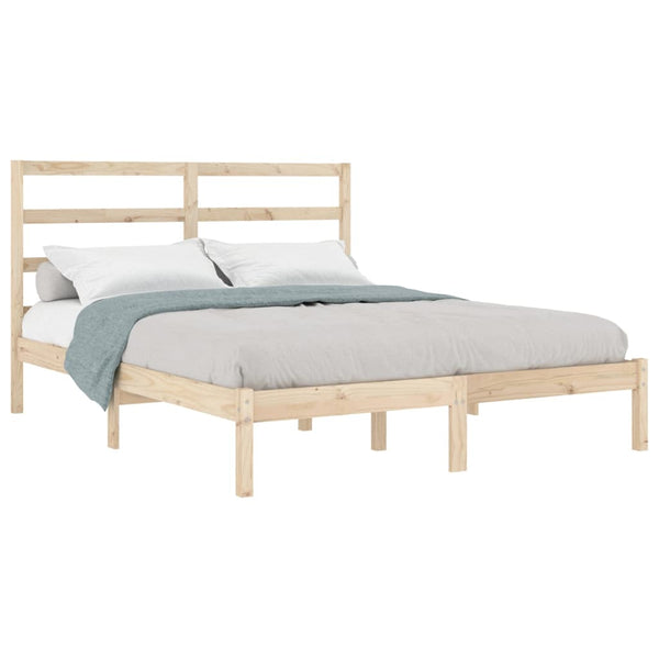 vidaXL Solid Wood Bed 135x190 cm