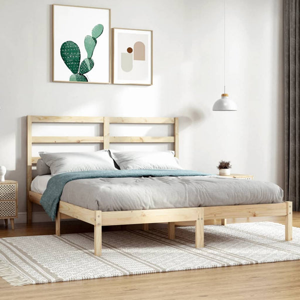 vidaXL Solid Wood Bed 135x190 cm