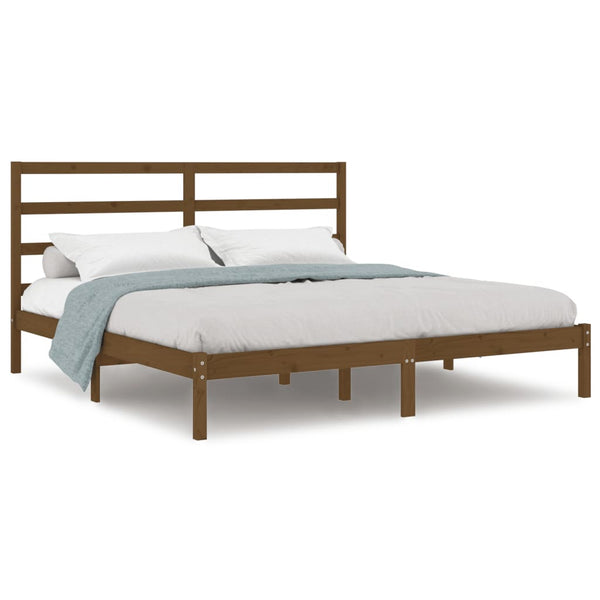 vidaXL Solid Wood Bed Honey Brown Pine 200x200 cm