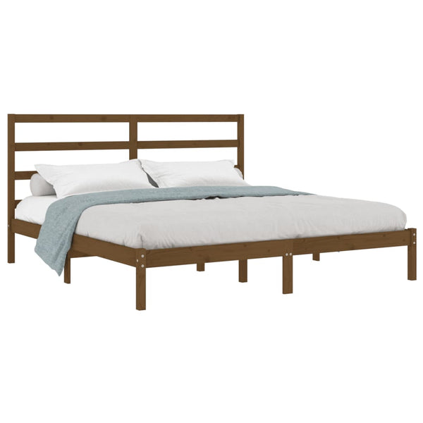 vidaXL Solid Wood Bed Honey Brown Pine 200x200 cm