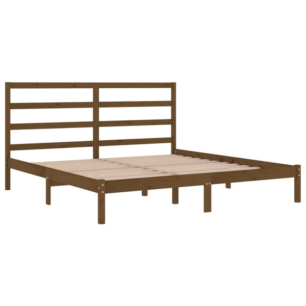vidaXL Solid Wood Bed Honey Brown Pine 200x200 cm