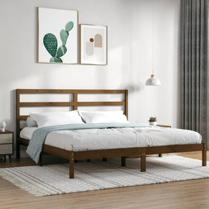 vidaXL Solid Wood Bed Honey Brown Pine 200x200 cm
