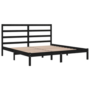 vidaXL Solid Wood Bed Black Pine 200x200 cm