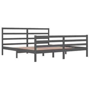vidaXL Solid Wood Bed Grey Pine 200x200 cm