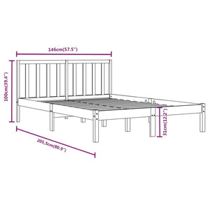 vidaXL Solid Wood Bed Black Pine 140x190 cm