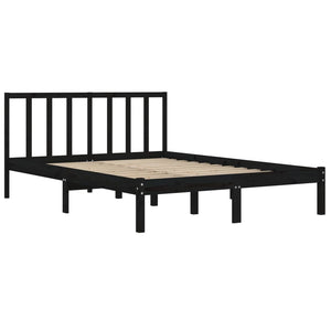 vidaXL Solid Pine Bed Black 150x200 cm