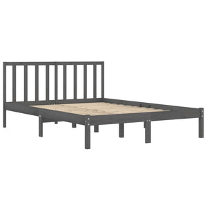 vidaXL Solid Wood Bed Grey Pine 200x200 cm