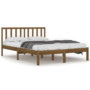vidaXL Solid Wood Bed Honey Brown Pine 200x200 cm