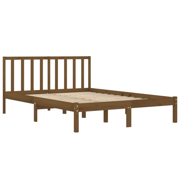vidaXL Solid Wood Bed Honey Brown Pine 200x200 cm