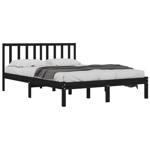 vidaXL Solid Wood Bed Black Pine 200x200 cm