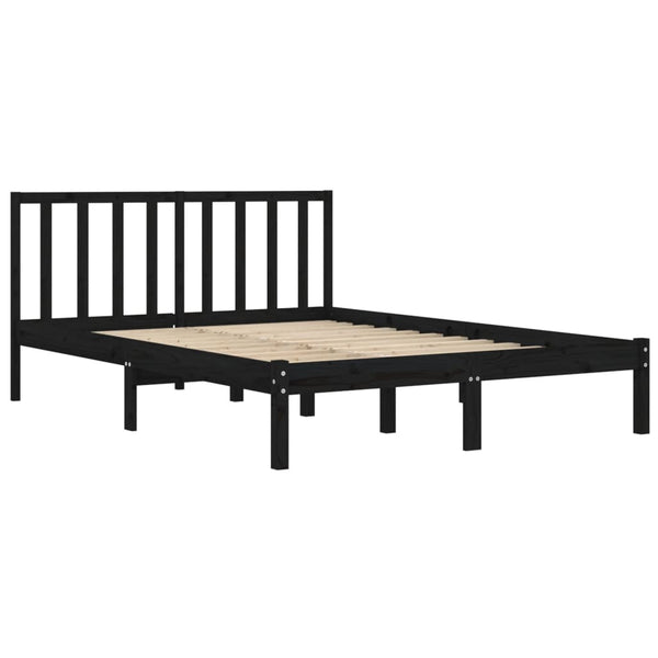 vidaXL Solid Wood Bed Black Pine 200x200 cm