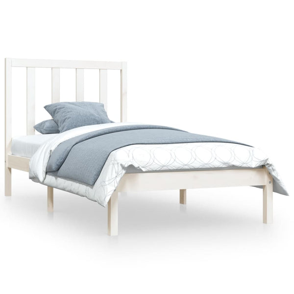 vidaXL Solid Wood Bed White Pine 75x190 cm