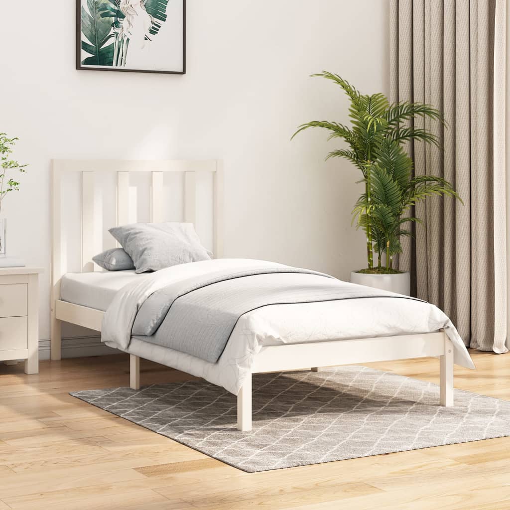 vidaXL Solid Wood Bed White Pine 75x190 cm